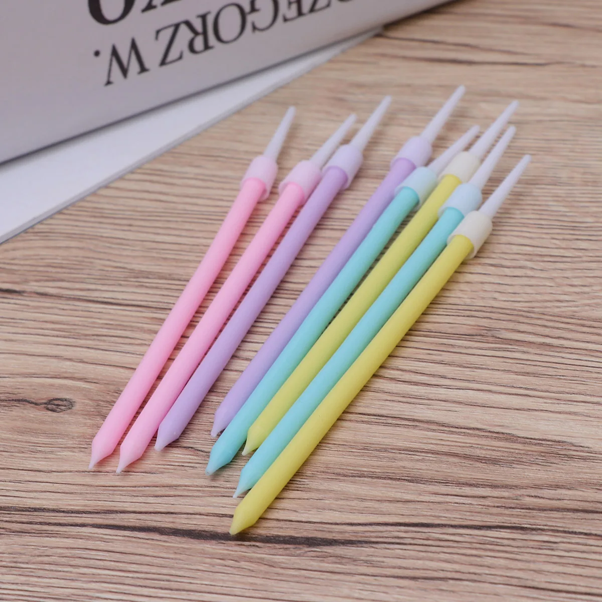 40 قطعة من شموع كعكة عيد الميلاد الملونة، نحيلة وطويلة وصديقة للبيئة لحفلات الزفاف والذكرى السنوية وشموع الكيك #4