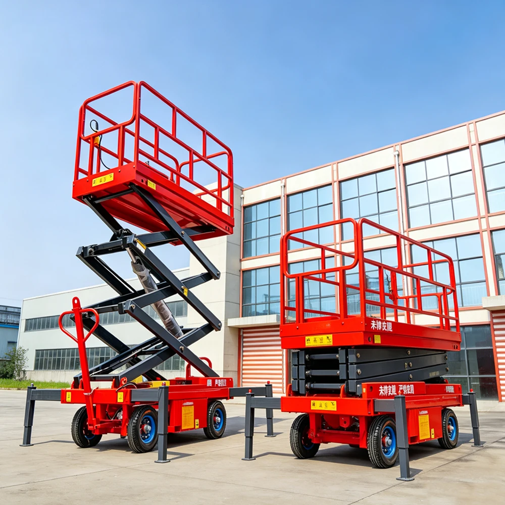 CE Certified Mobile Electric Scissor Lift Platform, Customized Lifting Height Hydraulic Aerial Work Equipment Warehouse Repair