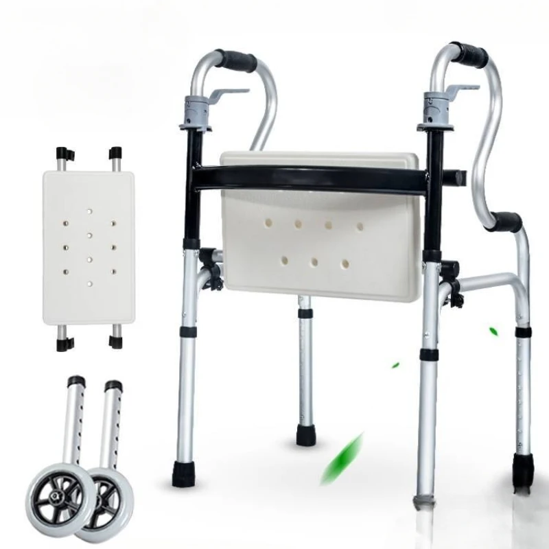 

Elderly walker four-legged crutches light folding non-slip walker handrail frame walking walking aid