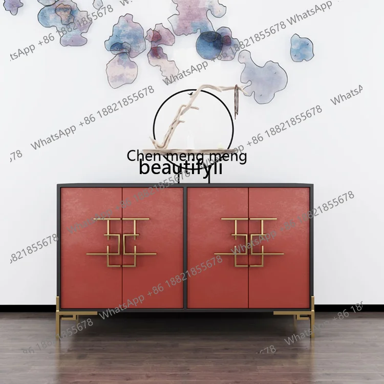 X  New Chinese style, simple and modern partition decorative cabinet Zen living room home dining side shoe cabinet entrance tabl