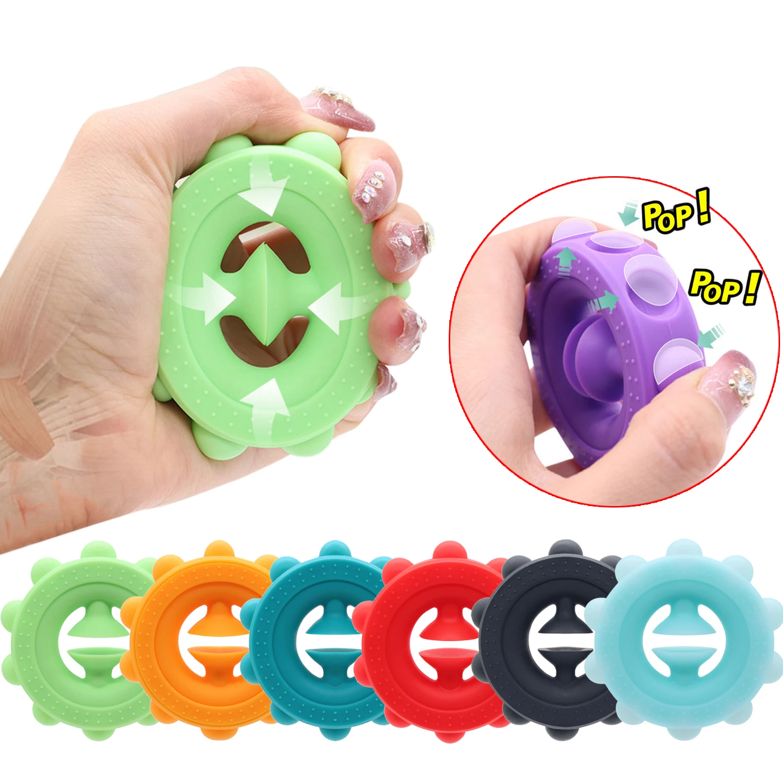 New Gripper Anti Stress Finger Hand Grip Relief Stress Fidget Toy Adult Child Simple Dimple Stress Silicone Toys Decompression