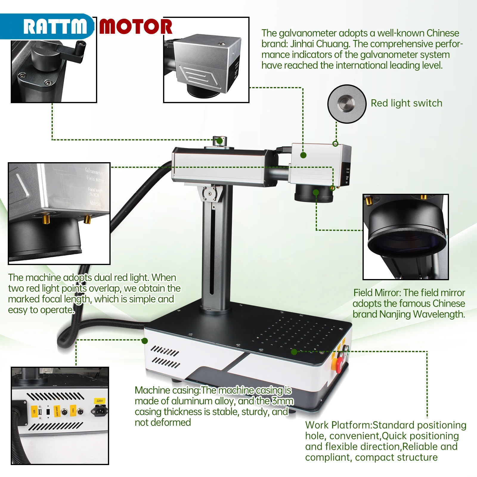 【EU Ship】JPT MOPA M7 30W 60W 100W EZCAD2 Controller Color Engraving Fiber Laser Marking Machine Metal Steel Optional Filed Lens