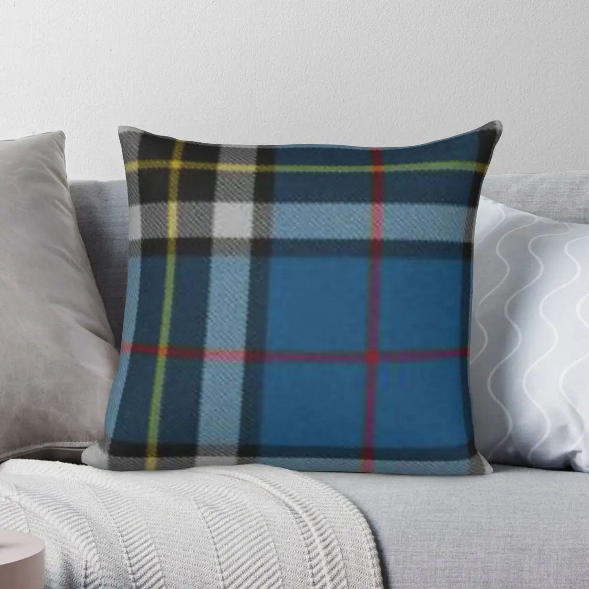 Clan Thomson Scottish Tartan Square Pillowcase Polyester Linen Velvet Creative Zip Decor Pillow Case Home Cushion Cover