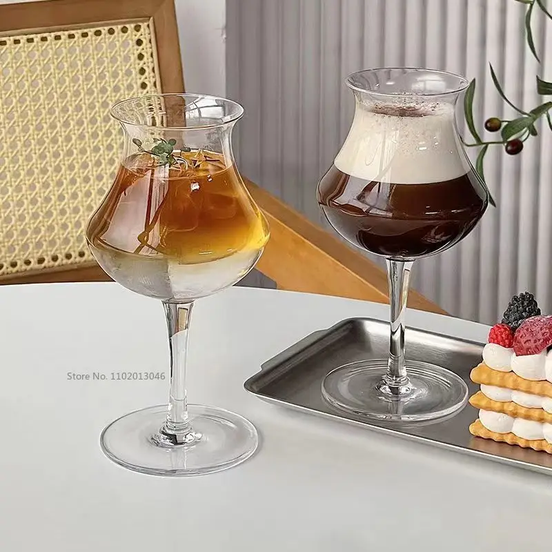 1/2PCS Creative Shape Cocktail Glasses Vase  Scandinavian Personalized Mixing Glasses Coffee Cups Ice Crystal Glasses