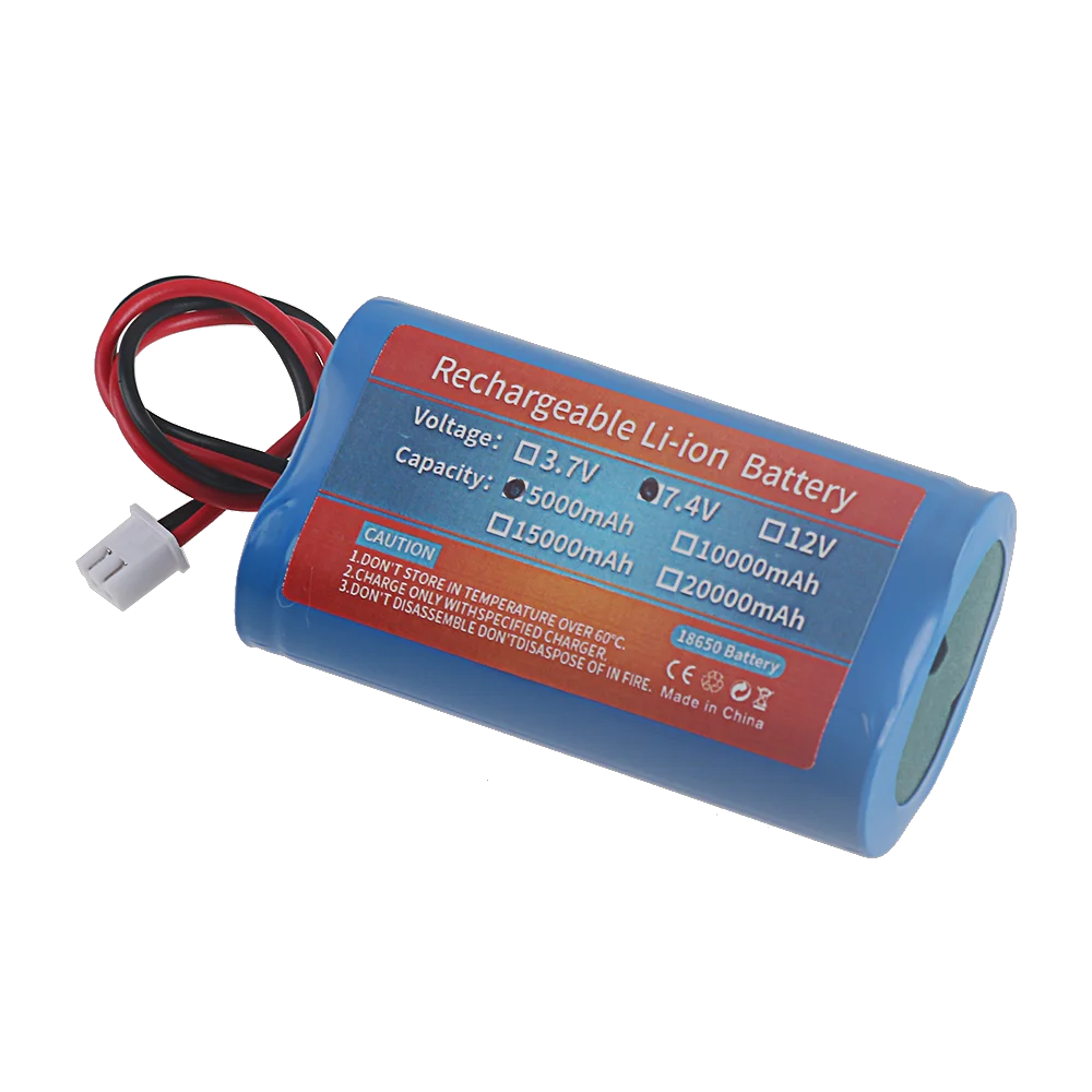 18650 Lithium ION Battery 5000mAh 7.4V Rechargeable Battery /USB Charger For Fishing LED Light,Bluetooth Speaker
