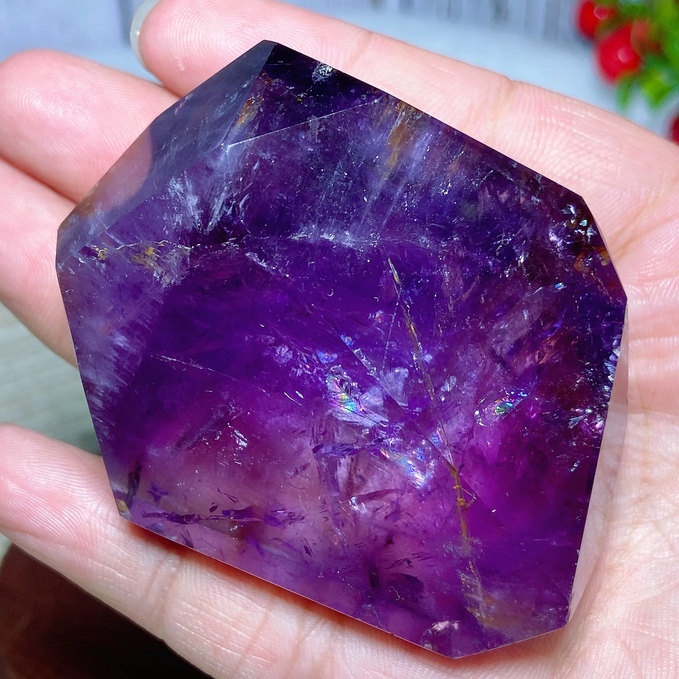 Natürliche Kristall Amethyst Freiform Regenbogen hochwertige heilende Edelsteine Mineral Energie Ornament Wohnkultur Geschenk Erz