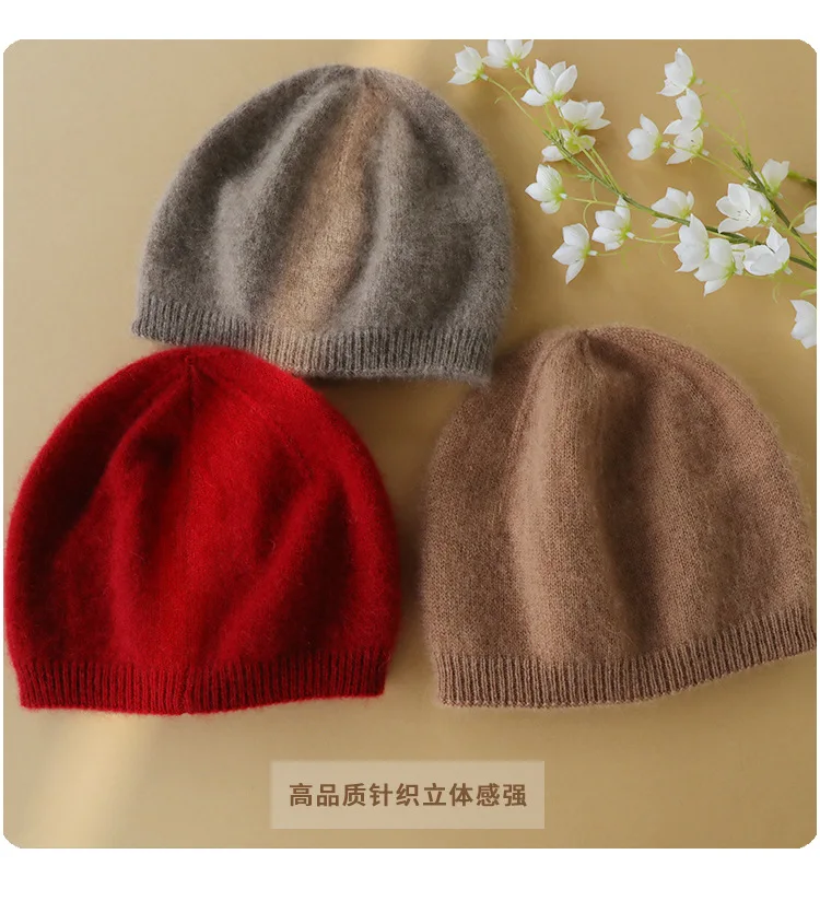 

Fashion Head Cap Hugger Toque Stocking Watch Pure Cashmere Hat Women Thick Warm Winter Versatile Knitted Capscarf 2M75