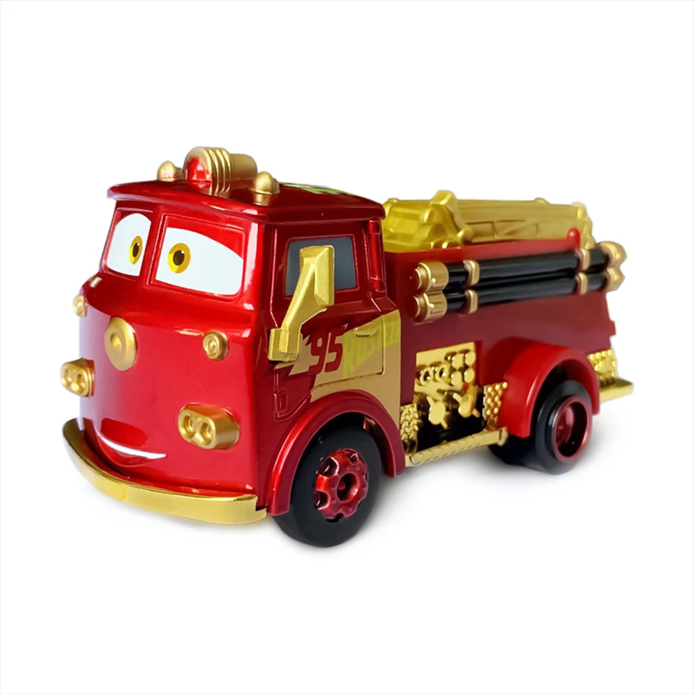 Cars 3 Gold-Plated Fire Engine Lightning McQueen Luigi Guido Racing Toys 1:55 Metal Die Casting Alloy Cars Toys Birthday Gifts