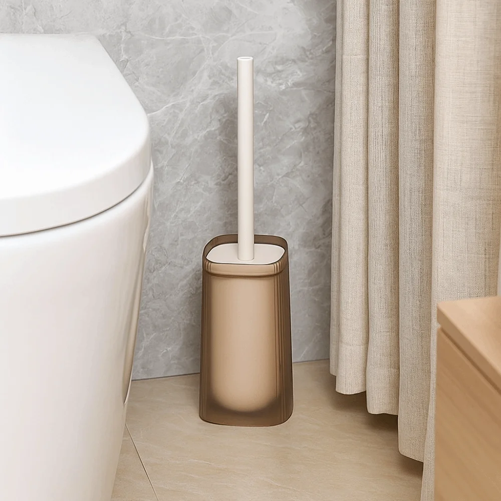 

Practical Long-Handled Toilet Brush No Dead Angles Plastic Toilet Scrubber Detachable Brush Head Toilet Cleaning Tool Toilet