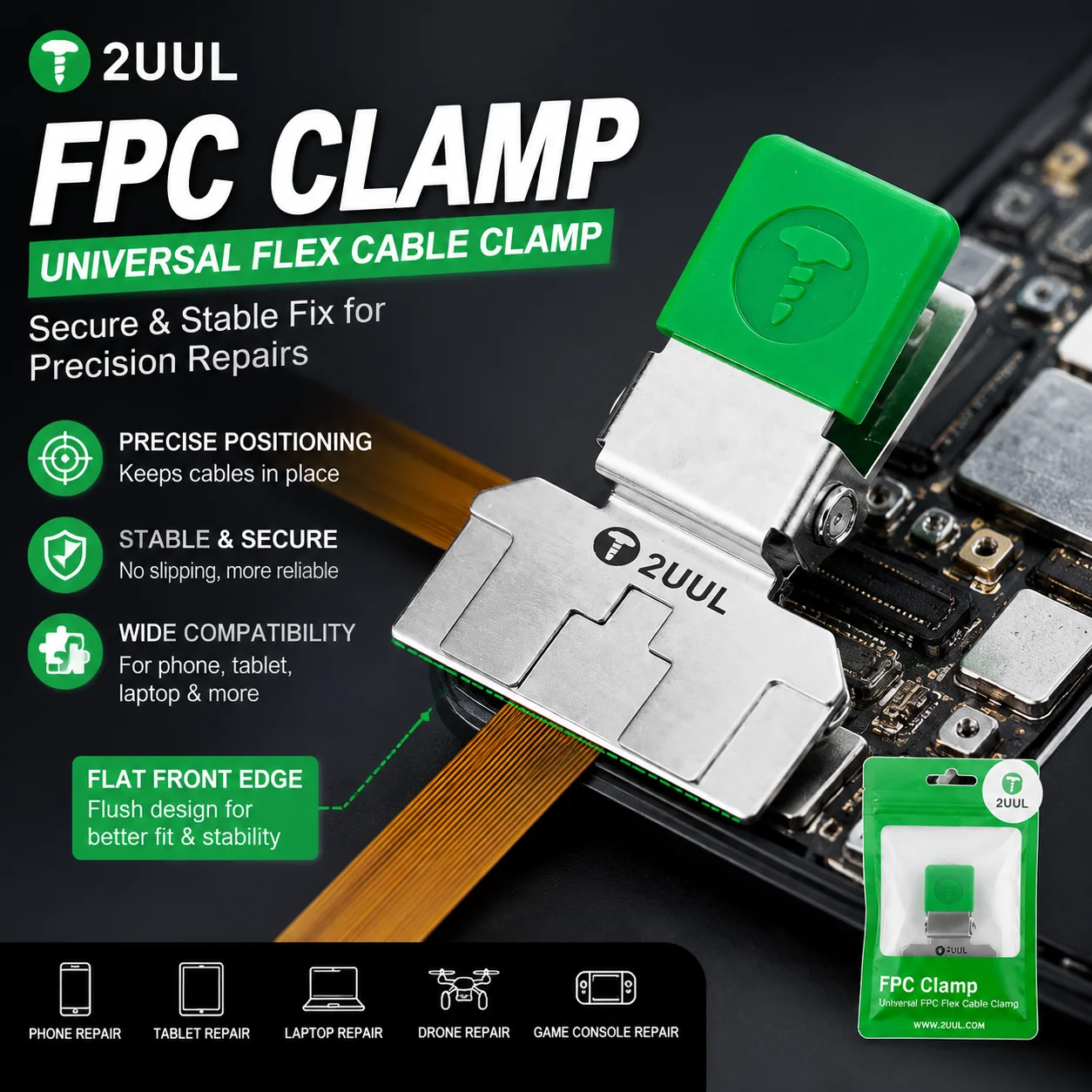 2UUL FC01 Universal FPC Flex Cable Clamp Precise Holder Fixture for Phone PCB Motherboard IC Soldering Repair Tool