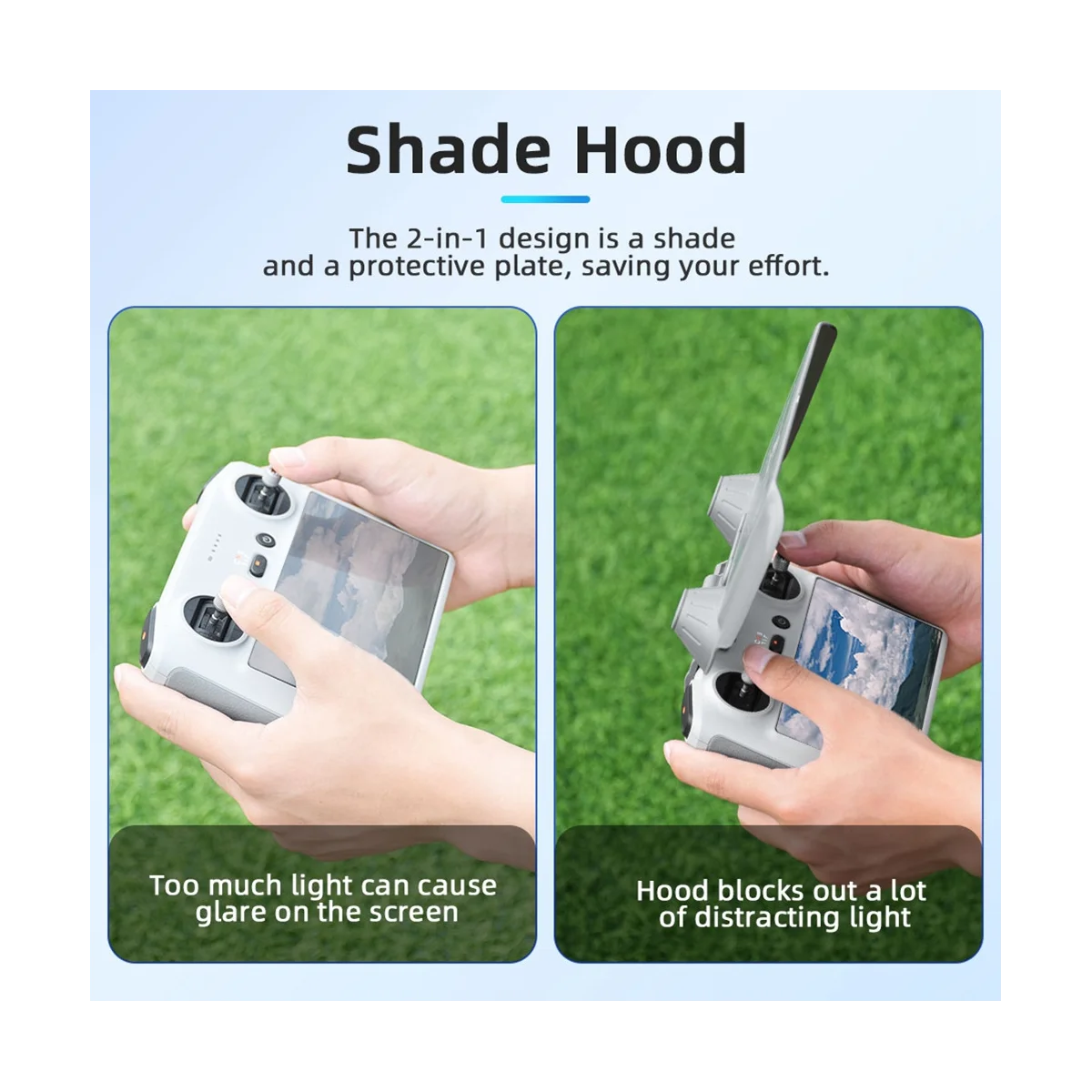 Kerai Remote Control Tudung Matahari dengan Tali untuk RC Monitor Ponsel Pelindung Matahari Dudukan Ponsel Matahari Lipat