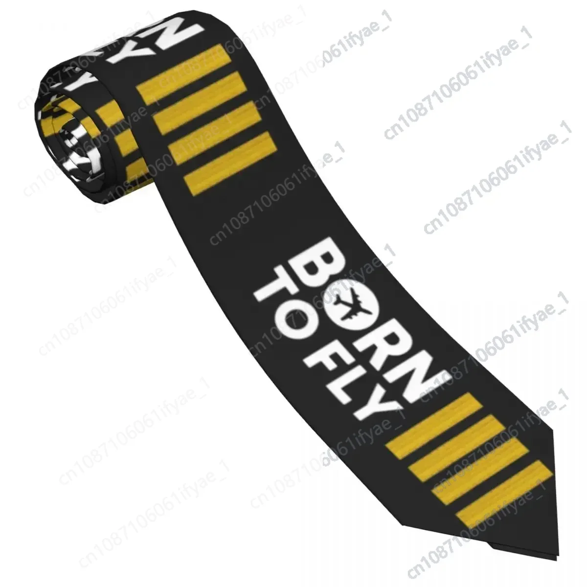 

Born To Fly Captain Stripes Tie Pilot Air Fighter Daily Wear Neck Ties Men Women Necktie Accessories Quality Design Collar Tie