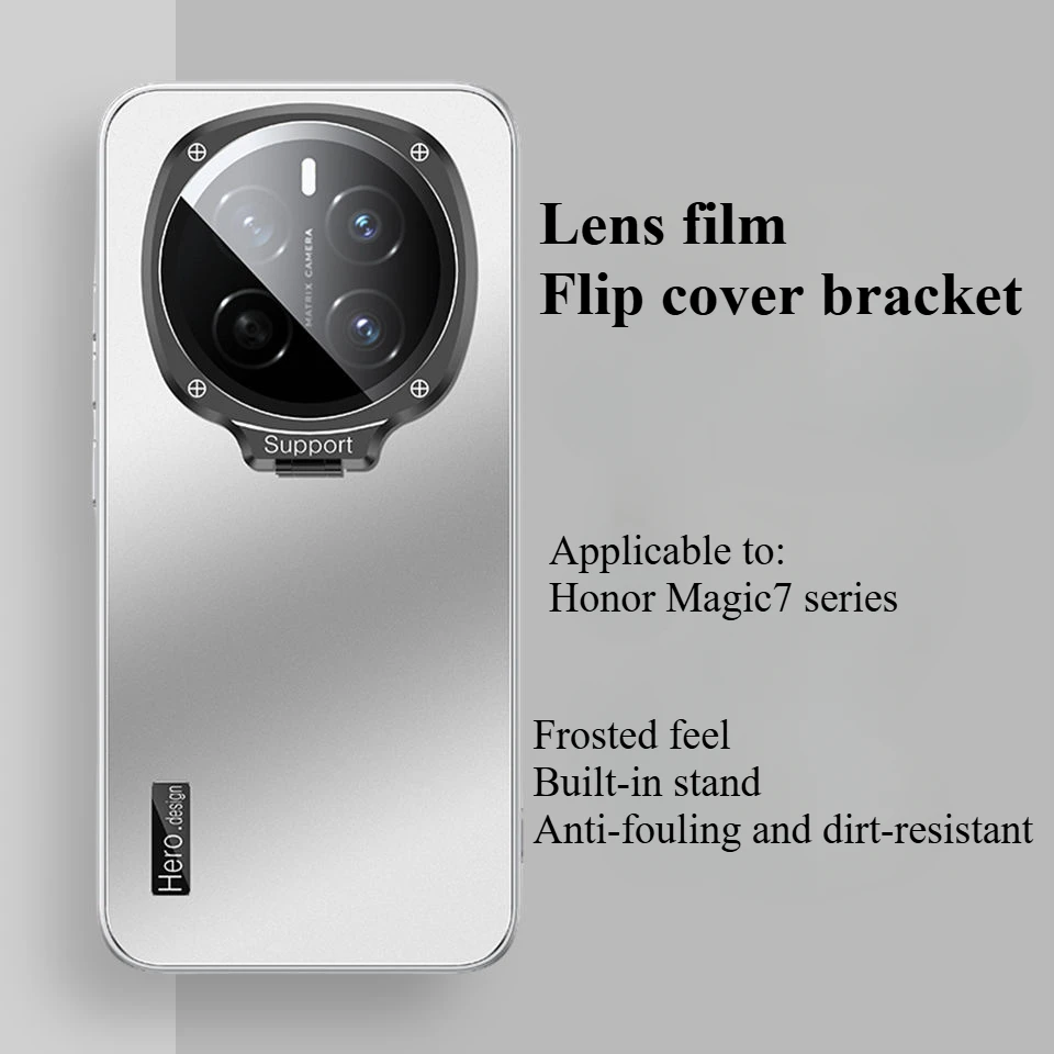 Case For Honor Magic 7 Pro Luxury flip cover lens film bracket pc back cover For Honor Magic 7 Pro shockproof bumper Funda