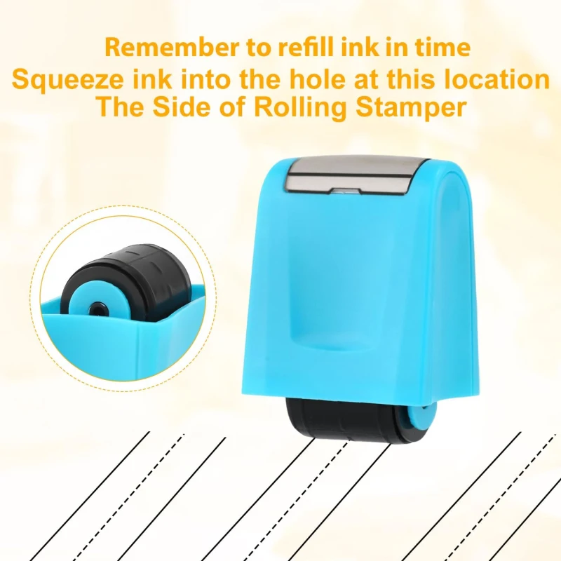 1Pcs Dashed Handwriting Lines Practice Roller Stamp Self Inking Line Rolling Stamp Teacher Stamp Seal