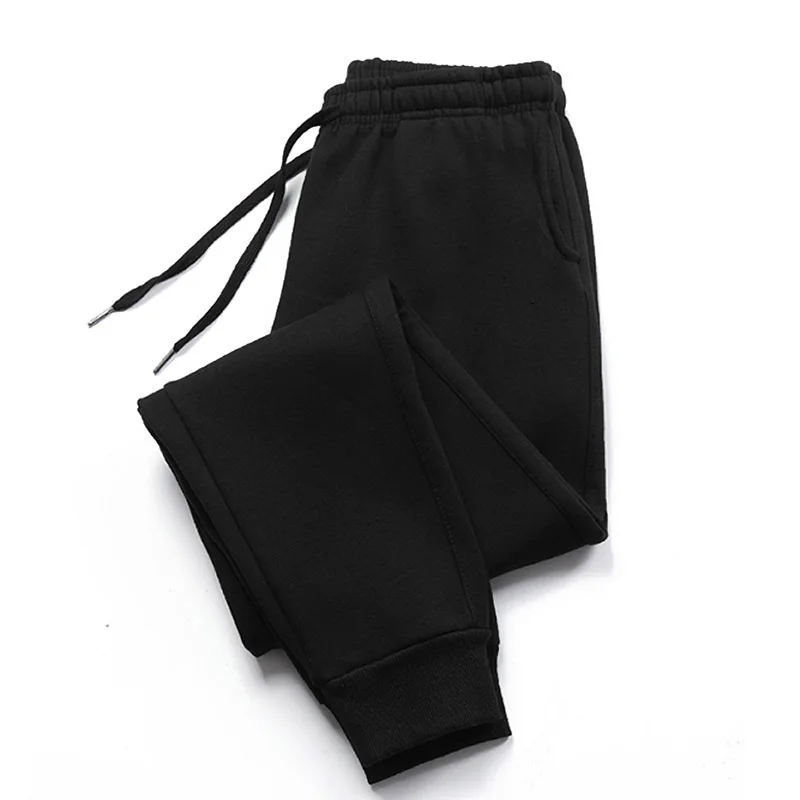 Mens Casual Pants Autumn Winter Fleece Sweatpants Men Running Jogger Sports Gym Trousers Fashion Solid Color Workout Long Pants