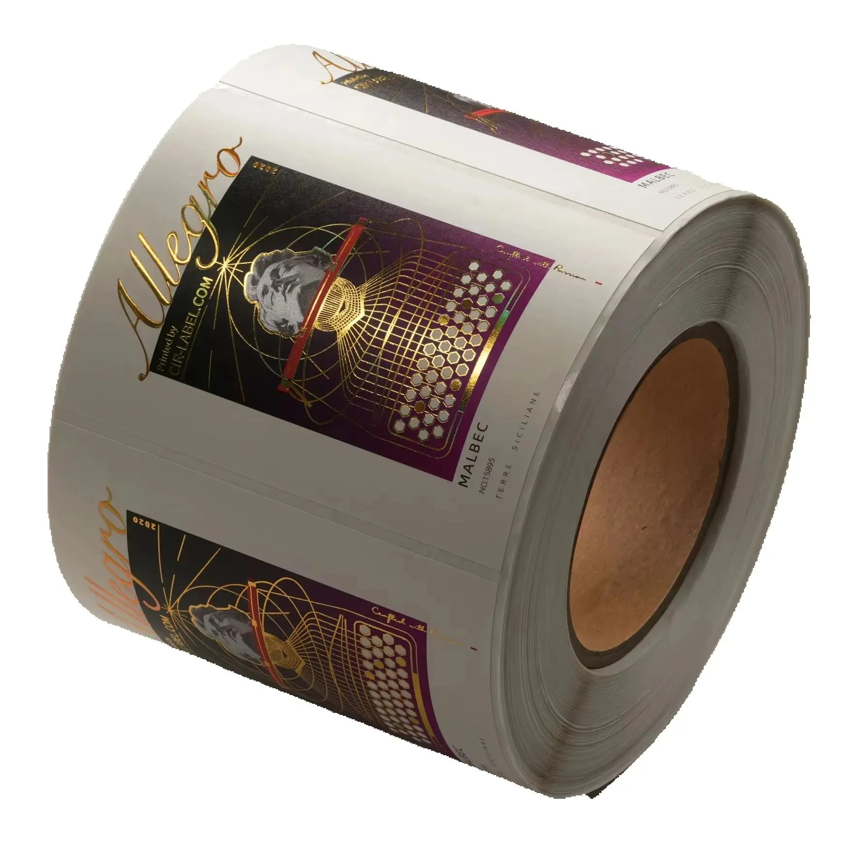Custom Pearlescent Paper Labels｜Foil Stamping & Sculpted Embossing｜High Build Varnish｜For Wine, Vodka & Beer