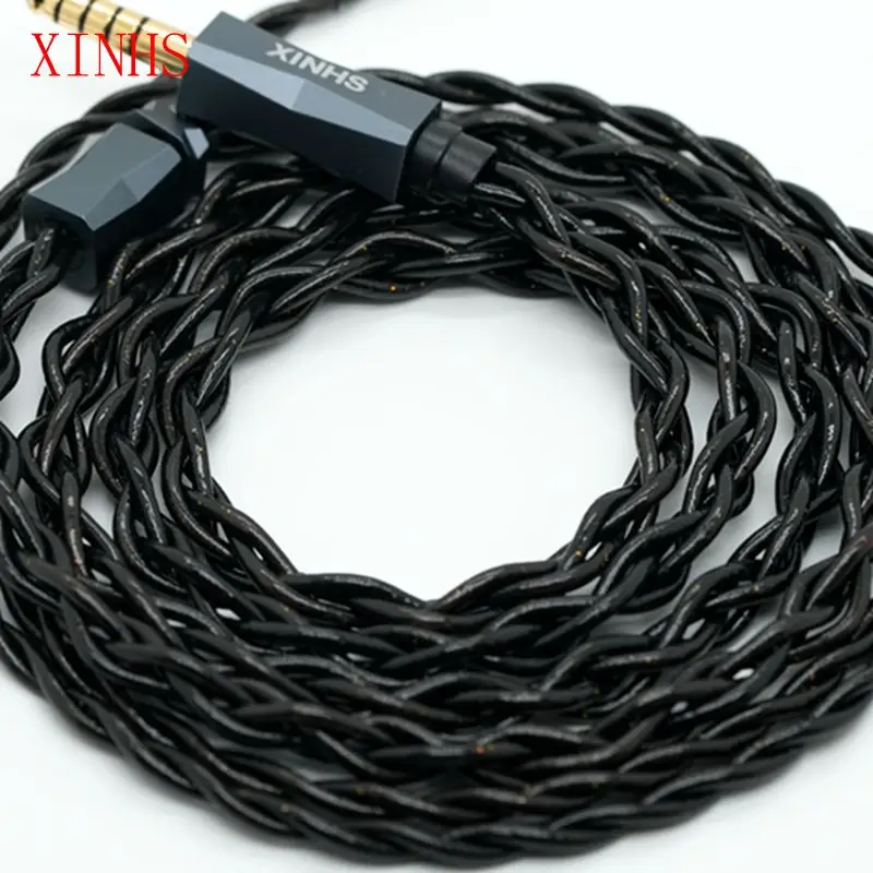 XINHS S50 FENIX HITAM |   Kabel headphone andalan dengan lapisan emas perak paladium dan inti graphene