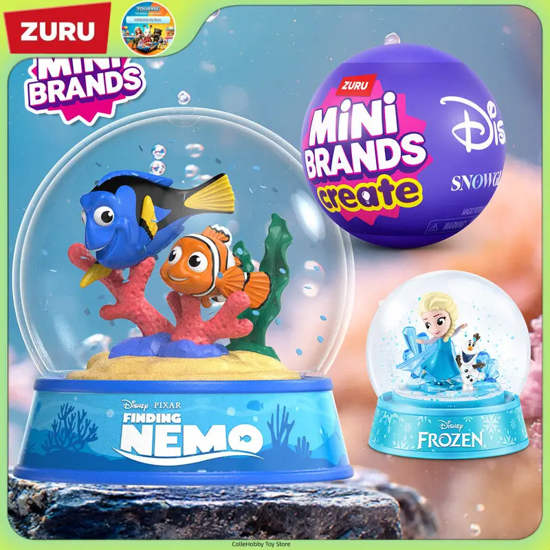 Zuru Disney Diy Snow Globe Surprise Blind Box Trendy Collectible Toy Stitch Nemo Alien Decorative Ornament For Adult Collection