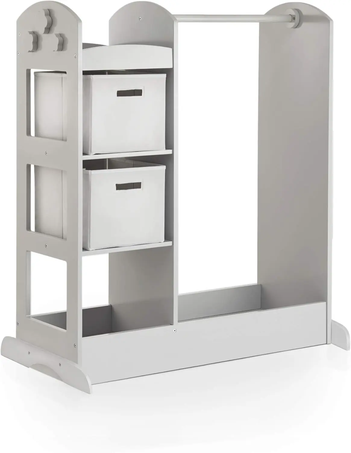 See and Store Dress-up Center – Gray: Kids Dramatic Play Storage  with Mirror, Rack, Shelves & Bottom Tray - Toddlers Costume