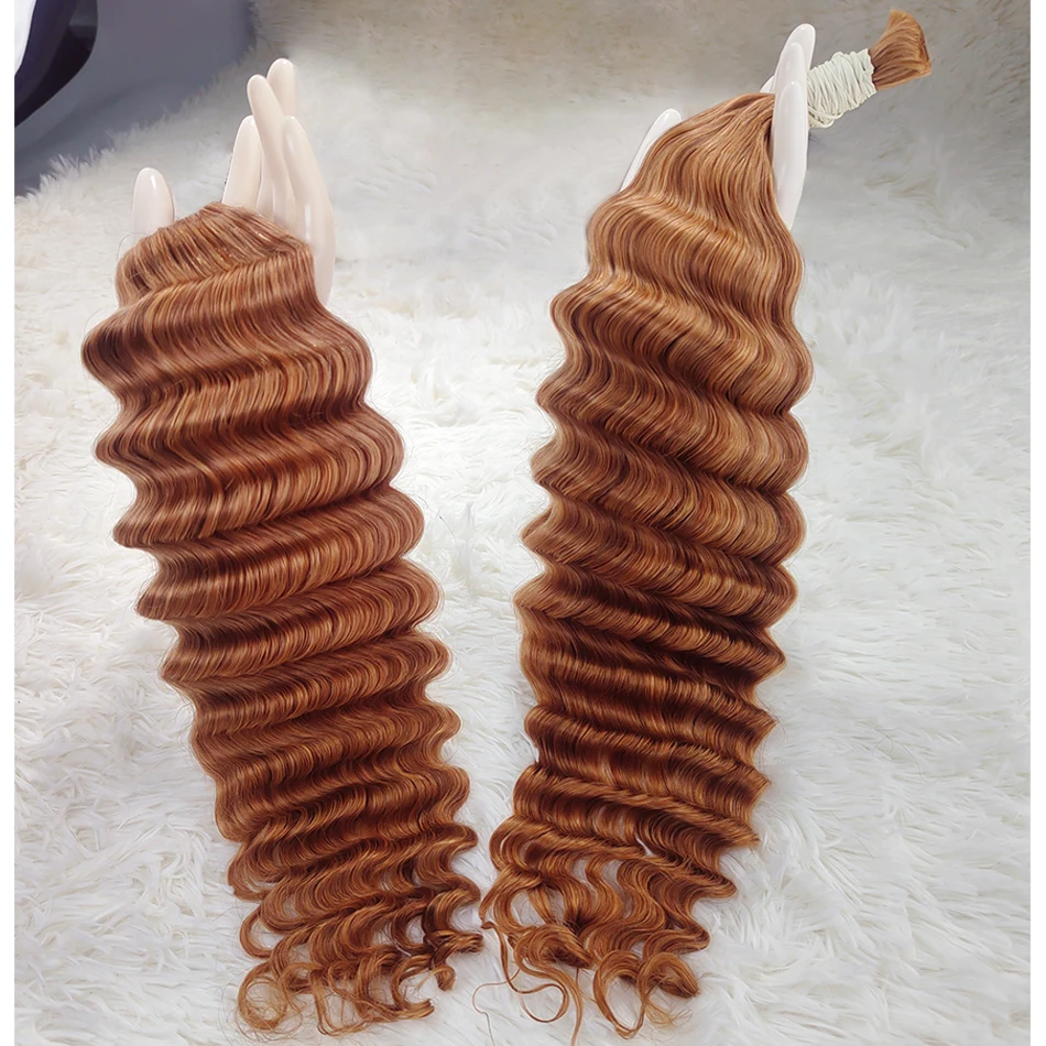 Deep Wave Human Hair Extensions 100% Brazilian Virgin Hair for Braiding,Curling,Suitable for All Women Knotless Braids Hair