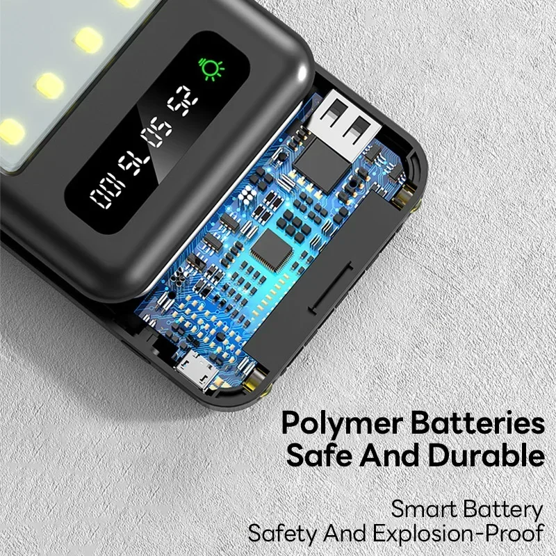 Power Bank Outdoor Camping Light 50000MAh Comes with Removable Fast Charging Mobile Phone Holder Portable External Battery Pack