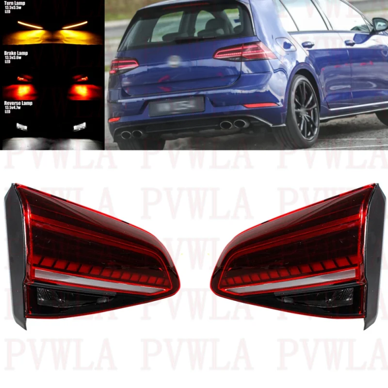 

LED Tail Light For VW Golf 7.5 MK7.5 2017 2018 2019 2020 Pair Inner Side Rear Lamp 5GG945307B 5GG945308B