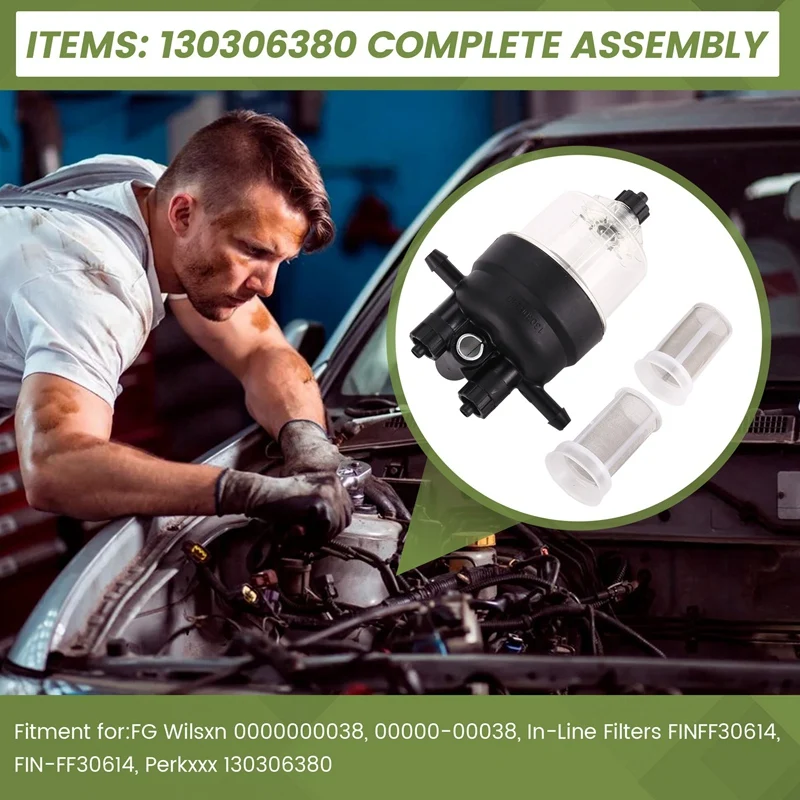 3 Pcs Brand New 130306380 One Fuel Filter Assembly And Two Extra Filter Elements For Truck 400 Series Engine