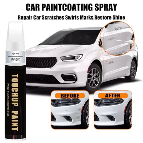 Car Touch Up Paint(Bright White(PW7/GW7)) for Chrysler Car Paint Scratch Repair Kit, Quick & Easy Solution to Repair