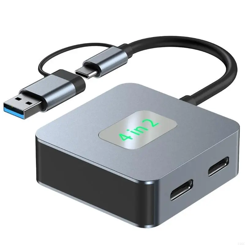 Adaptador USB C para USB Hubs 4 1 USB3.0 para computadores tablets e smartphone d5qc