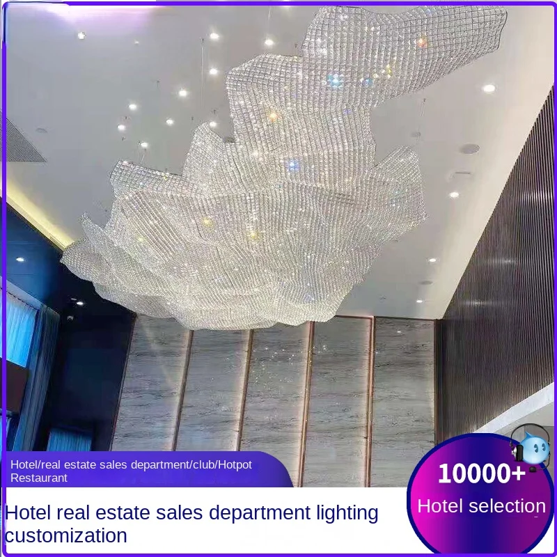 Customized Hotel Lobby Hall Sales Sand Tray Crystal Chandelier Non-Standard Engineering Large Decorative Lamps