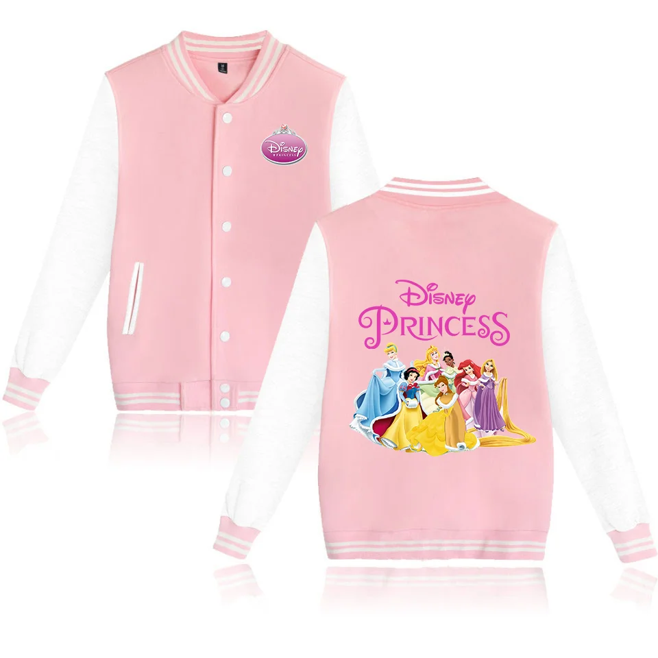 

Disney Snow White Princess Baseball Jacket Men Women Hip Hop Harajuku Jackets Streetwear Kids Boys Girls Loose College Coats