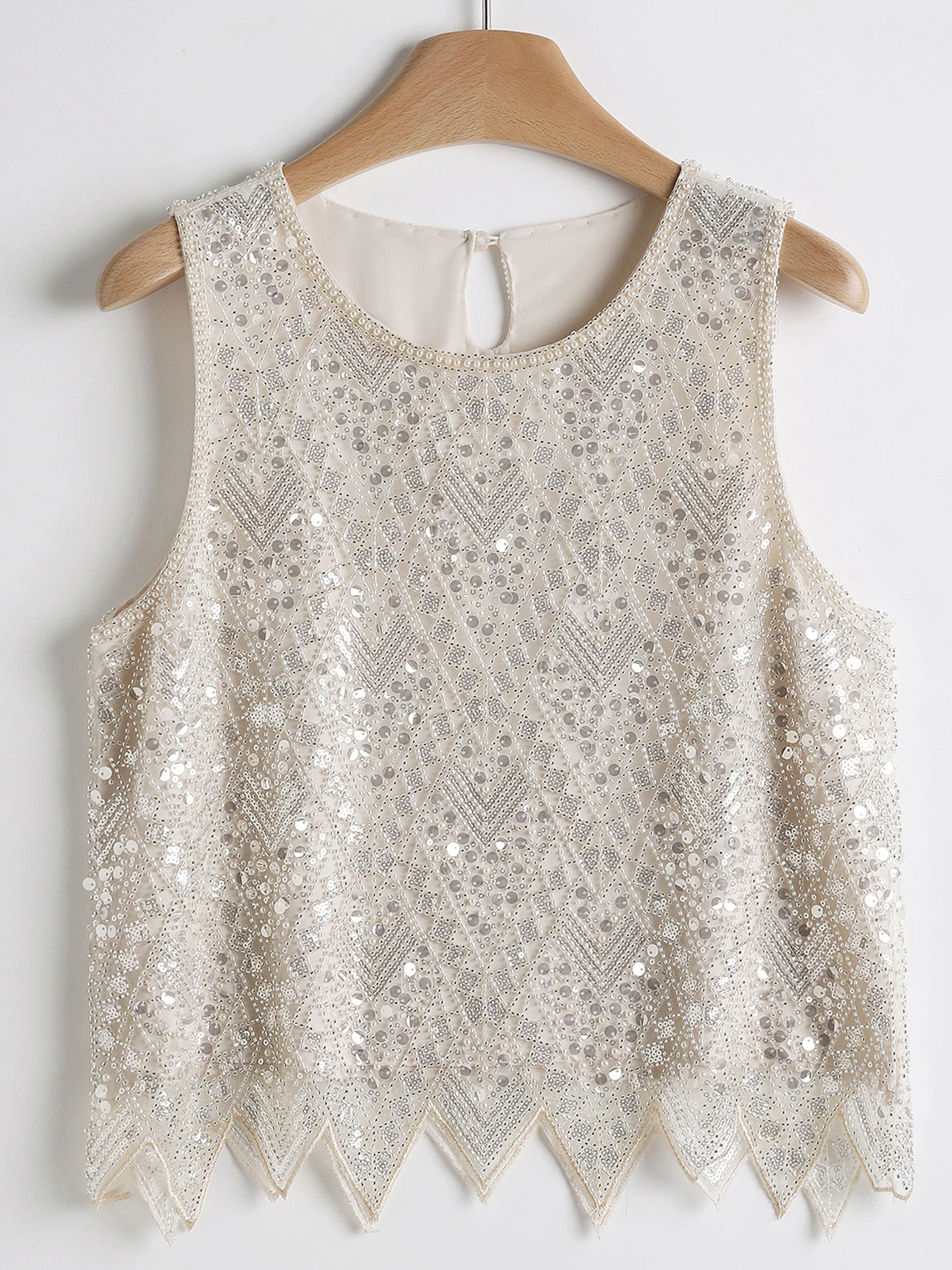 

Роскошный и благородный женский топ, утягивающий и струящийся, носимый жилет для женщин, универсальный летний камзол с блестками и бисером.