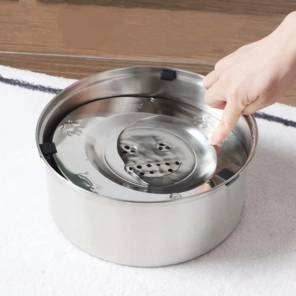 

Stainless Steel Dog Water Bowl Anti-Spill Non-Slip Base Pet Water Feeder Portable Anti-Splash Cat Floating Bowl Pet Drinking