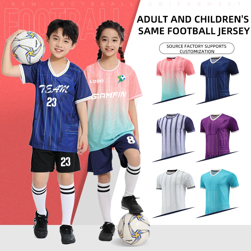 Children Football Jersey Kid Team Training Uniform Quick-drying Fashionable Comfortable Boy and Girls Shirt Sportswear Tracksuit