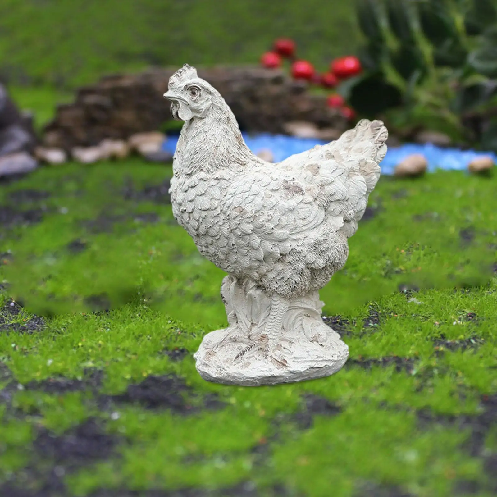 

Chicken Statue Weatherproof Creative Outdoor Statue Yard Art Decor Animal Sculpture for Pathway Backyard Porch Landscape Patio