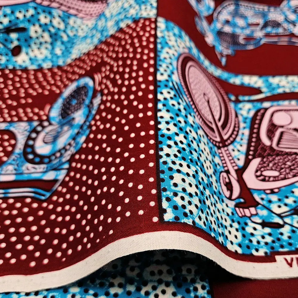 Neues Muster Afrikanischer Baumwoll-Wachsdruckstoff, Echter Wachsstoff für Quilting, Kleidung und Handarbeiten – Detail 8