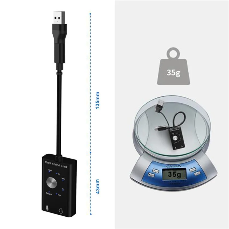 Adattatore per scheda audio audio USB Convertitore professionale per cuffie per laptop PC Speaker-N34R