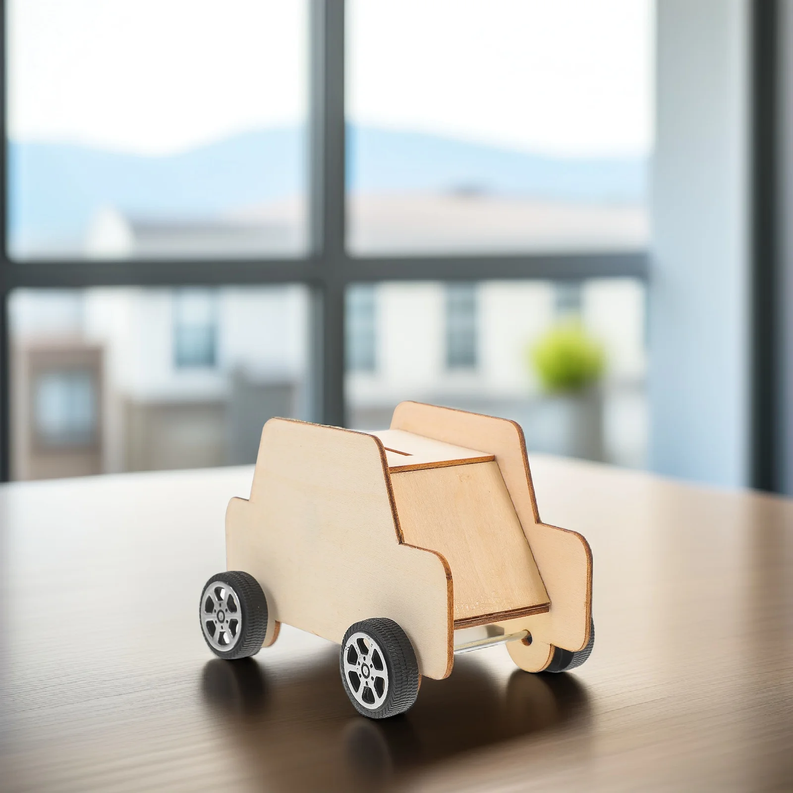 5Pcs Unfinished Holz Auto Sparschwein DIY Kinder Münze Bank Ändern Lagerung Container Spardose Dekor Kinder Spardose