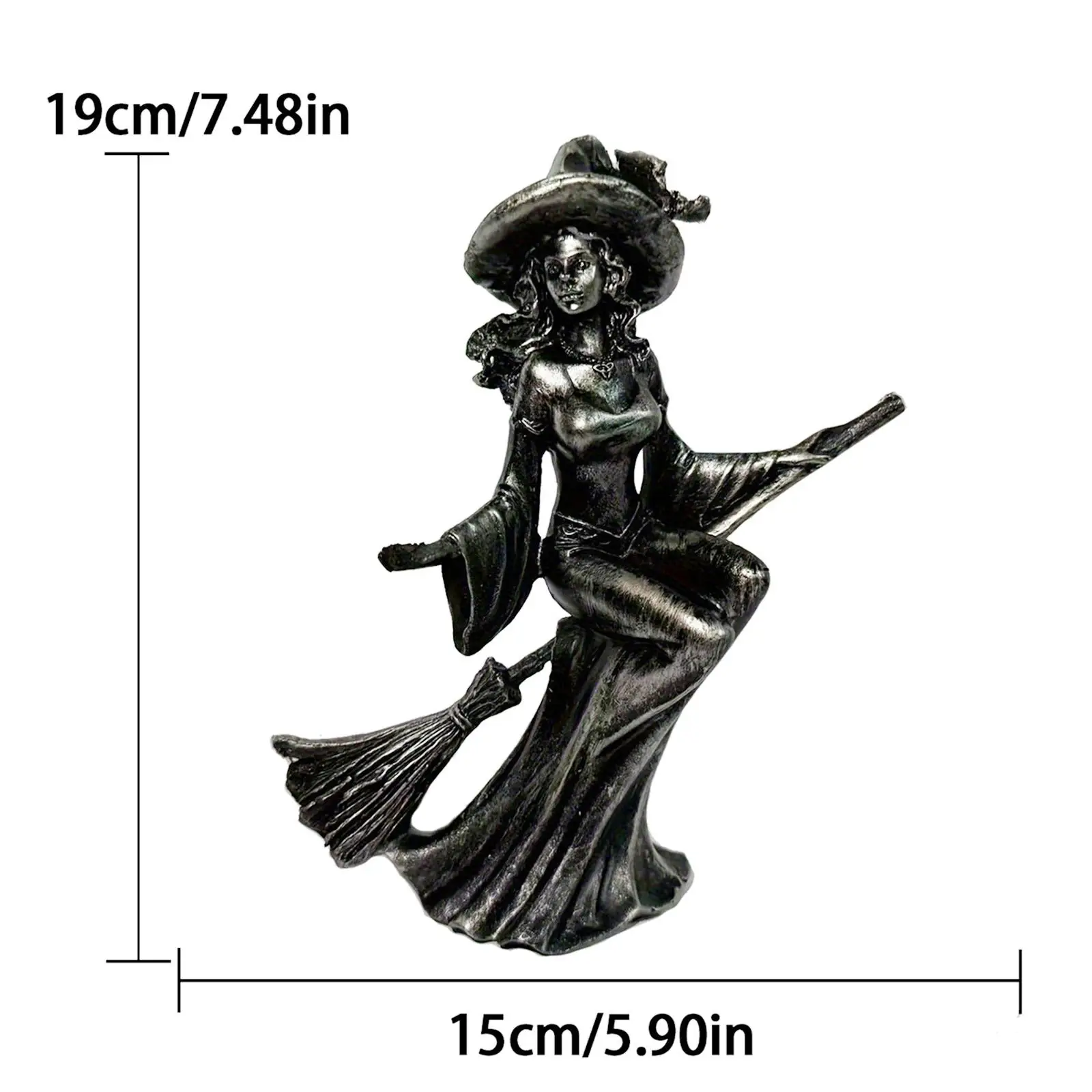 تمثال الهالوين لديكور الهالوين، تمثال ساحرة قابل للجمع، زينة على الطاولة لغرفة النوم، مدفأة منزلية