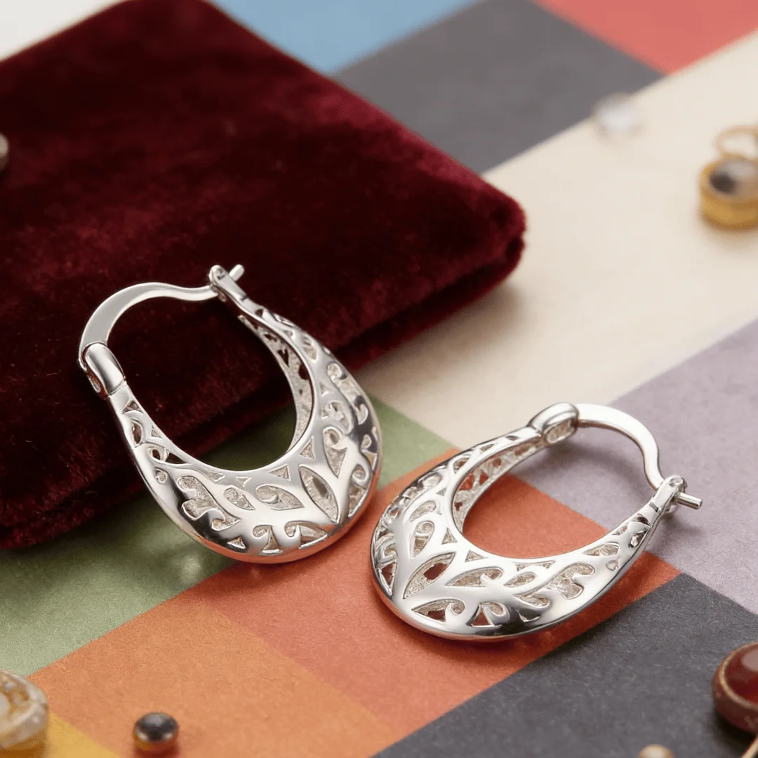 Hot 925 Sterling Silver Pretty Carved drop Earrings for Women high quality party wedding Jewelry  Christmas Gifts