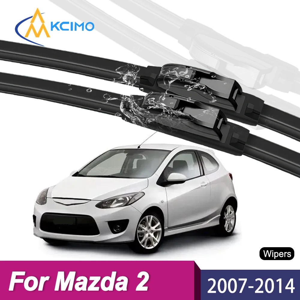 

2Pcs Silent Smooth Rubber Wiper Set For Mazda Mazda2 DE/DH 2007-2014 Perfect Replacement Wiper Kit