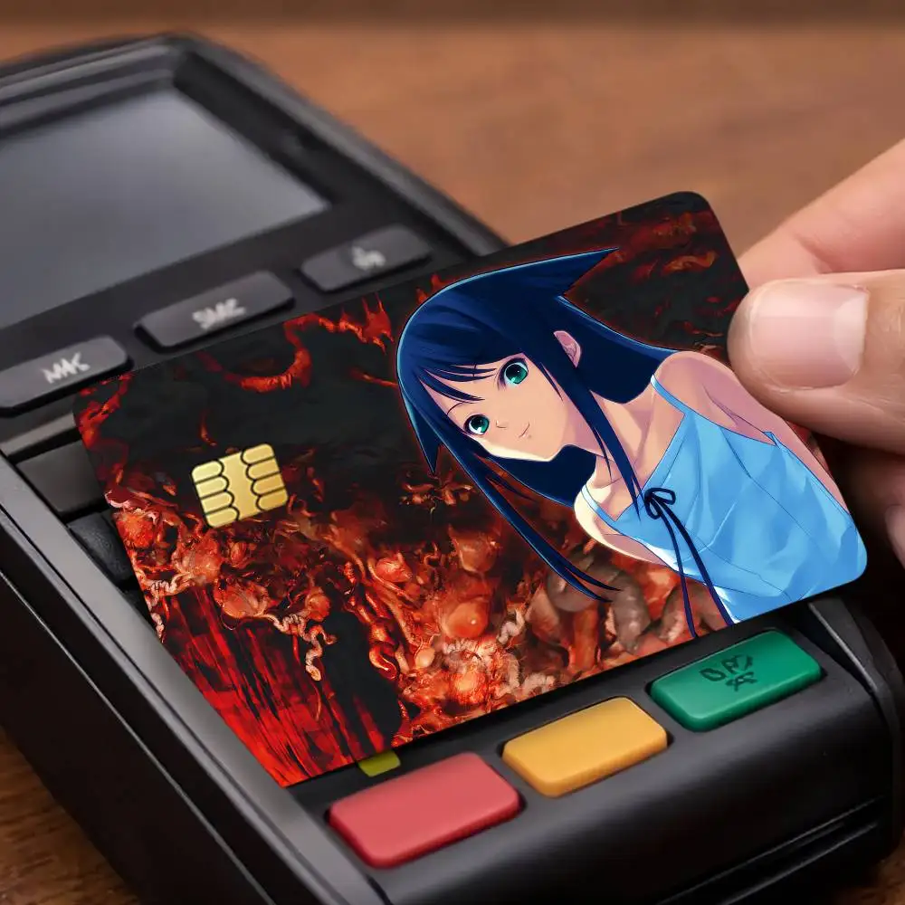 Game Saya no Uta The Song of Saya Credit Card Stickers Skin For Bank Debit Decorative Protection Scratch-resistant Gift 4PCS