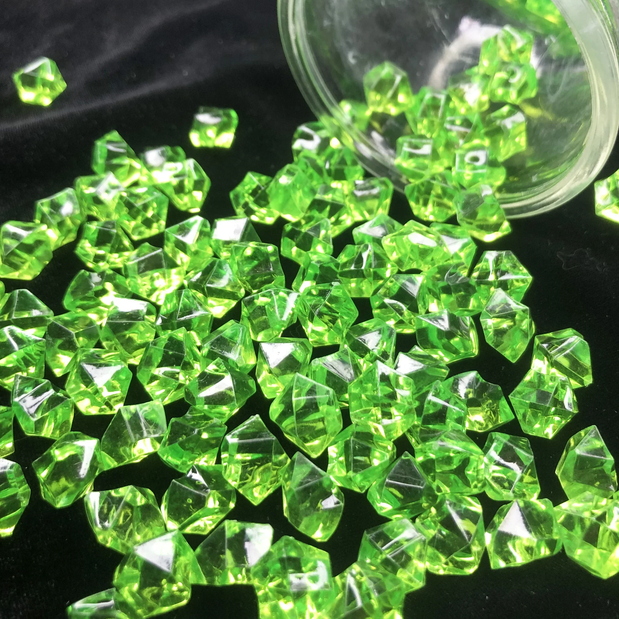 100 Uds piedras acrílicas cubitos de hielo de cristal decoración florero relleno guijarros acuario pecera accesorios DIY joyería decoración 6*9mm