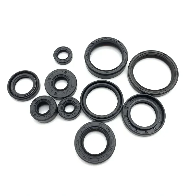 Uszczelniacz olejowy TC/TG4, średnica wewnętrzna 20 mm, średnica zewnętrzna 26~72 mm, olejoodporny/odporny na zużycie/ucieranie, zapobiegający wyciekaniu oleju, czarny, gumowy pierścień uszczelniający z NBR (kauczuk nitrylowy)