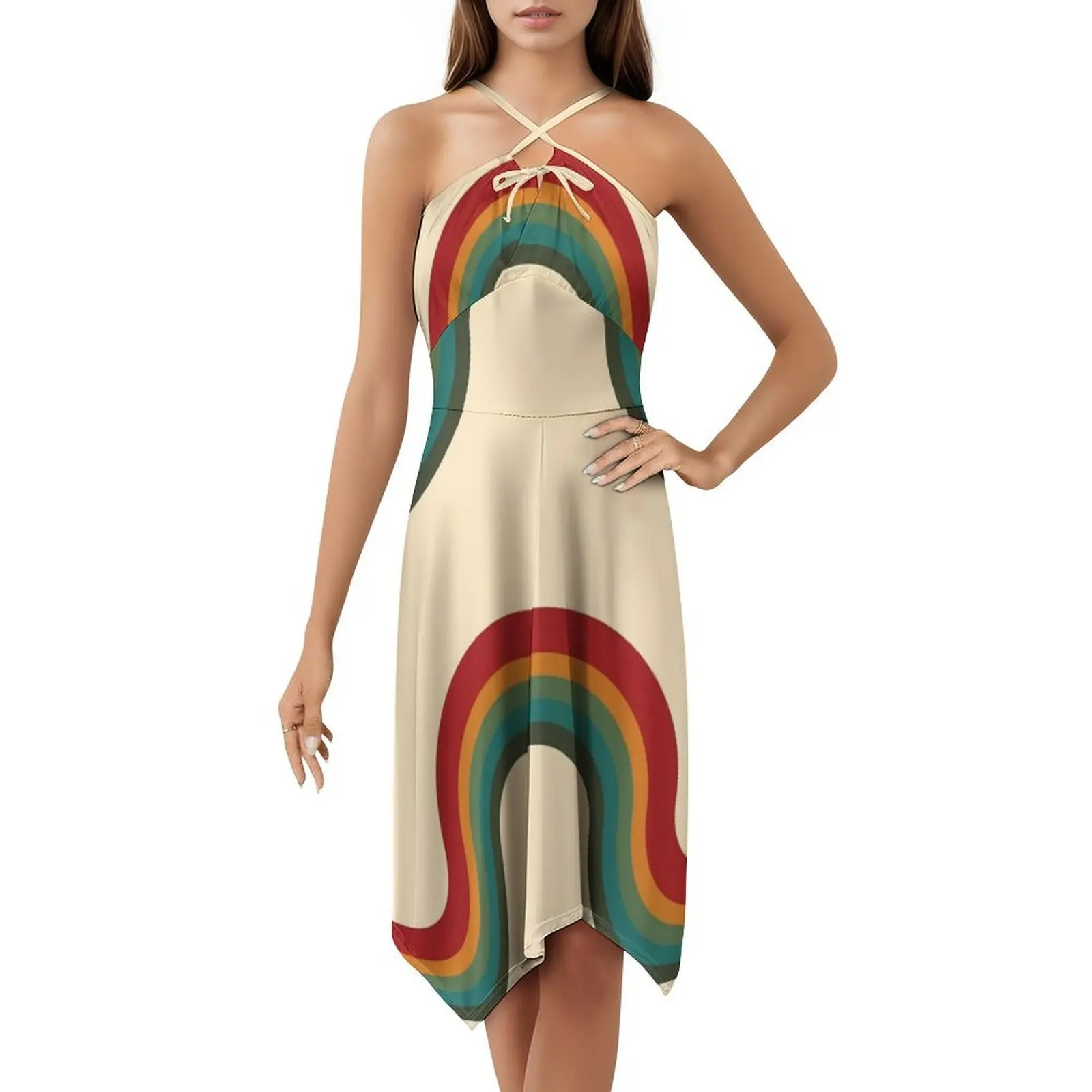 70S ريترو ستايل المشارب الأزهار سموك فستان للنساء الربيع الصيف فستان كاجوال للحزب ريترو 70 S المشارب نمط خمر