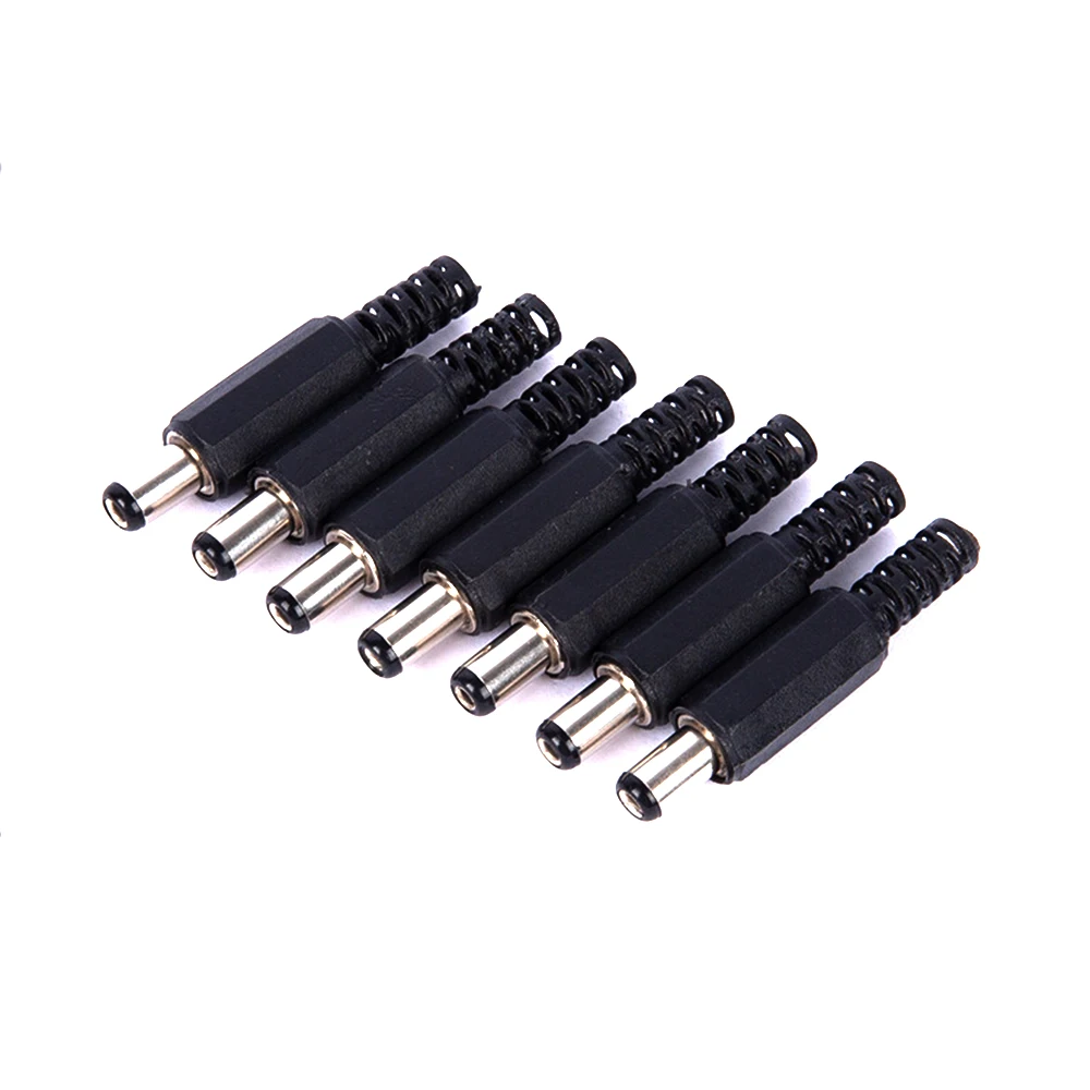 

10PCS DC Power Adapter plug 5.5*2.1mm Welding Line Male Plug 5.5x2.5 For Welding Line Black DC Power Male Plug Jack Adapter