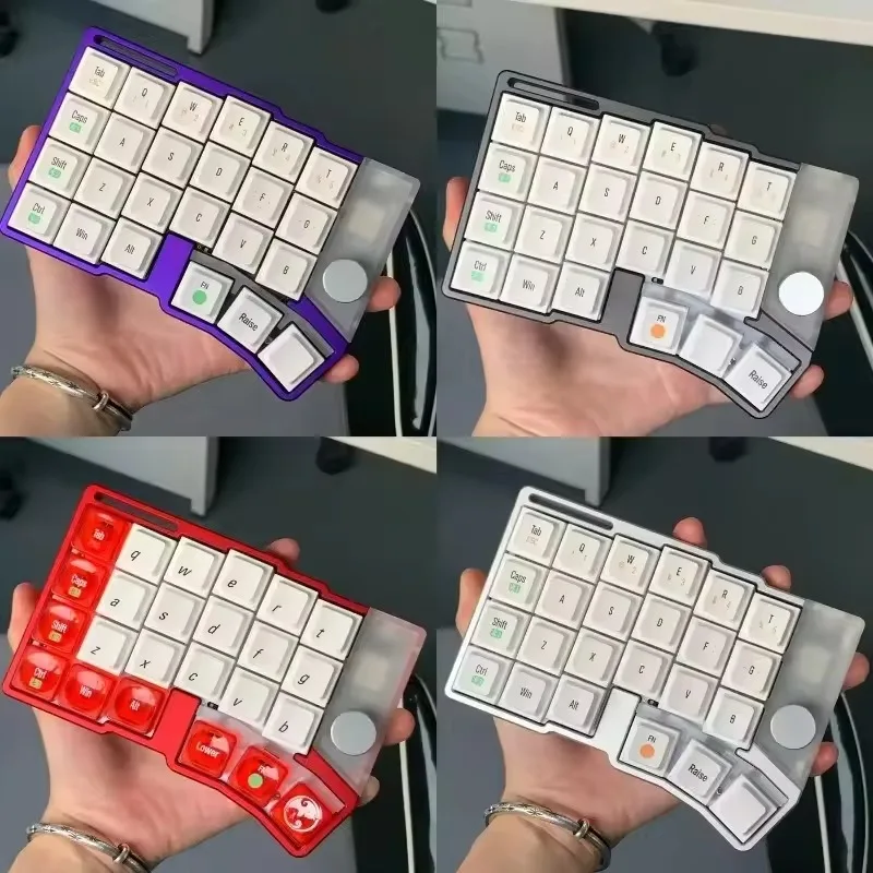 Cornix Split Keyboard CNC Aluminum Case Low Profile Dual Mode Wireless Mechanical Keyboard Ergonomic with Knob Support Vial - view 4