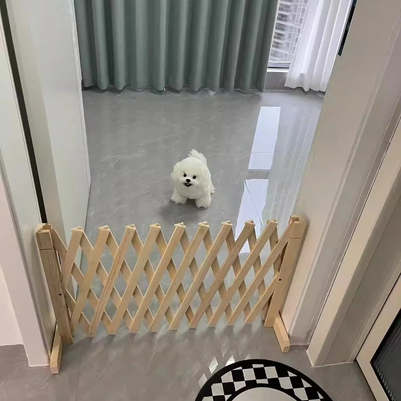Extendable Folding  Dog Fence Wooden Indoor Playpen Grating Dog Fence Barrier Security Accessories Kojec Dla Psa Pet Supplies