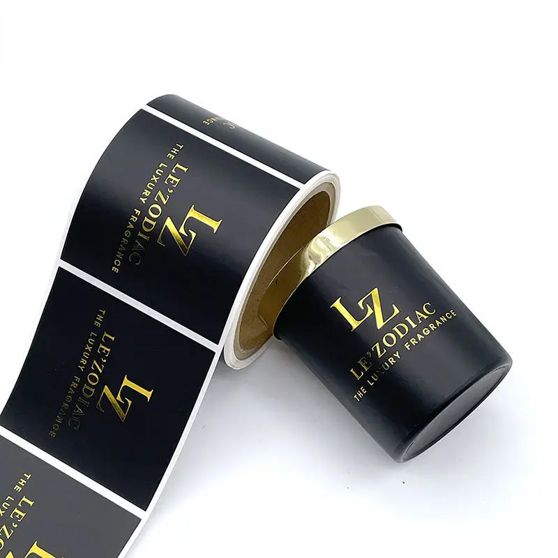 Custom logo printing adhesive waterproof gold foil clear vinyl logo label transparent stickers for packaging, sliver PVC sticker