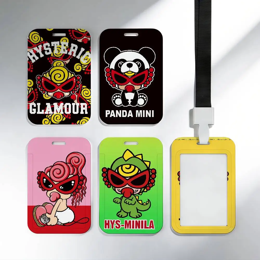 Fashion Classic Cute Luxury H-hysteric Mini Badge Holder ID Card Credit Cards Protector With Clear Window For Gift Office School